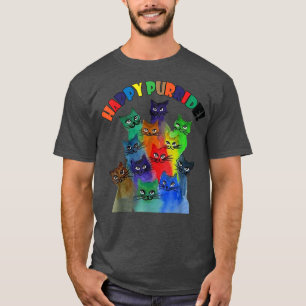 Happy Purride LGBT Katten Regenboog Kat Kattenjong T-shirt