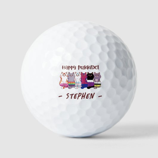 Happy Purride – LGBTQ Pride Katten Golfballen (Voorkant)
