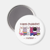 Happy Purride – LGBTQ Pride Katten Magneet (Voorkant / Achterkant)