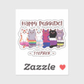 Happy Purride – LGBTQ Pride Katten Sticker (Vel)