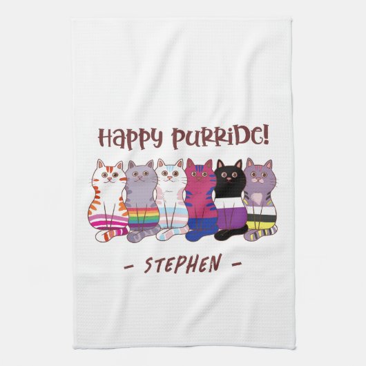 Happy Purride – LGBTQ Pride Katten Theedoek (Verticaal)