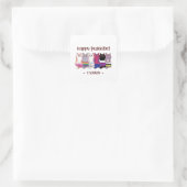 Happy Purride – LGBTQ Pride Katten Vierkante Sticker (Tas)