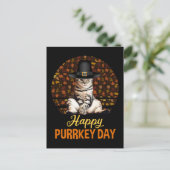 Happy Purrkey Day Briefkaart (Staand voorkant)
