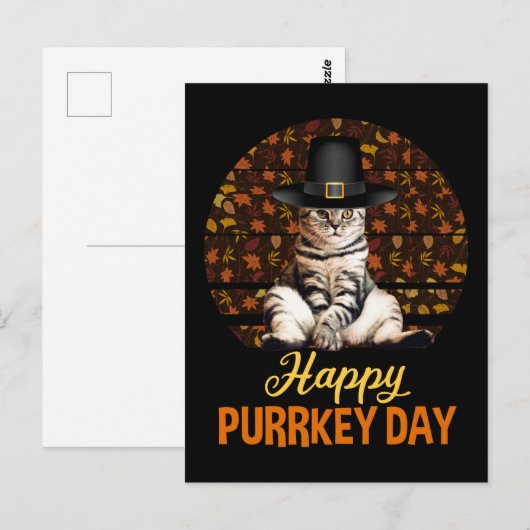 Happy Purrkey Day Briefkaart (Voorkant / Achterkant)