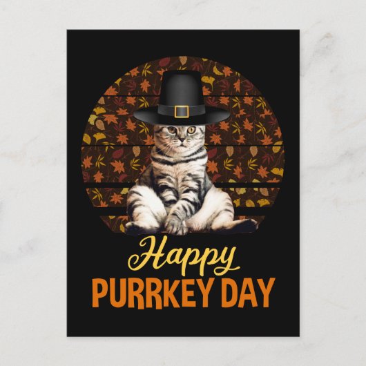 Happy Purrkey Day Briefkaart (Voorkant)