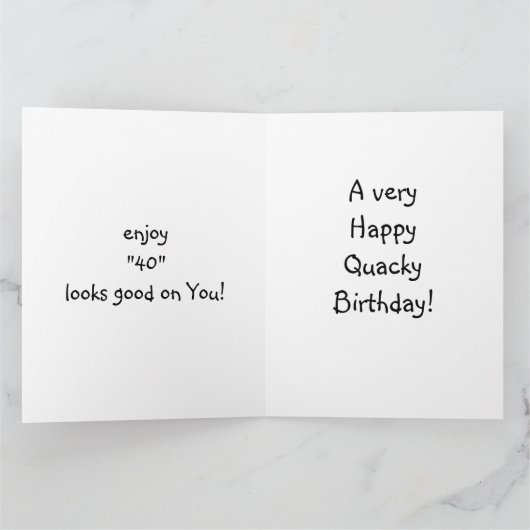 HAPPY QUACKY GROUP KAART VOOR 40e (Binnen)