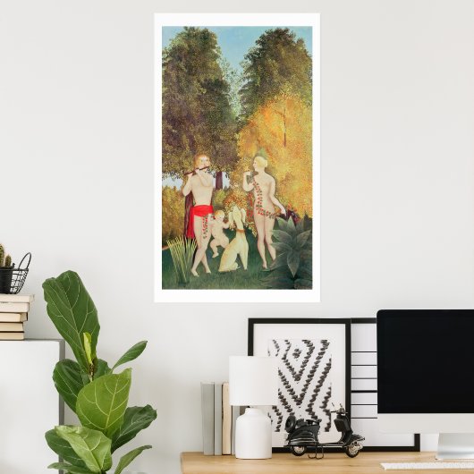 Happy Quartet, 1902 (olie op canvas) Poster (Thuiskantoor)