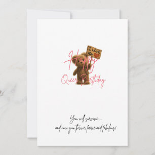 Happy Queer Birthday Kaart - Schattigee teddybeer 
