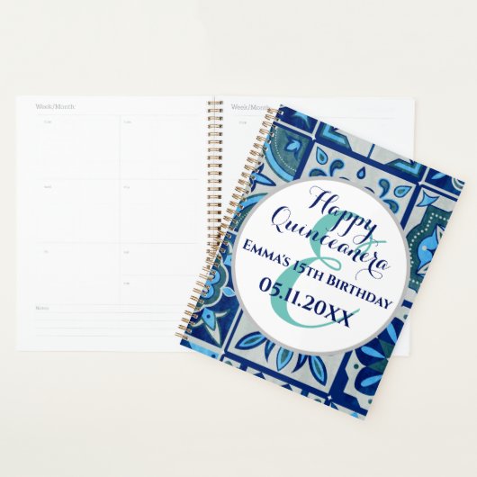 Happy quinceanera aangepast cadeautje gepersonalis planner (Display)