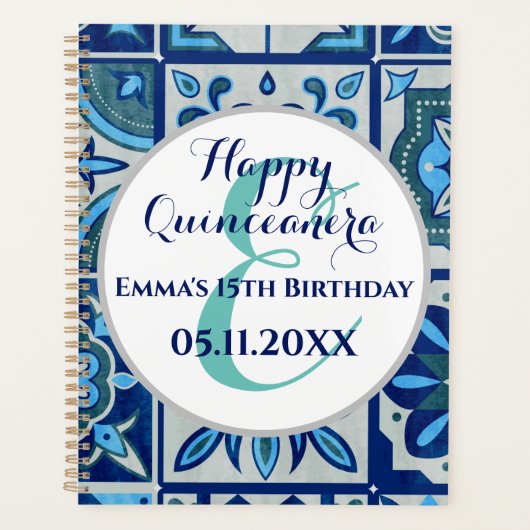 Happy quinceanera aangepast cadeautje gepersonalis planner (Voorkant)