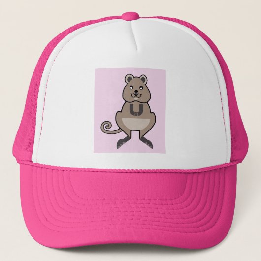 Happy QUOKKA - Dierenvriend - Australië - Roze Trucker Pet (Voorkant)