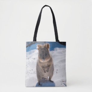 Happy Quokka op het strand Australië Tote Bag