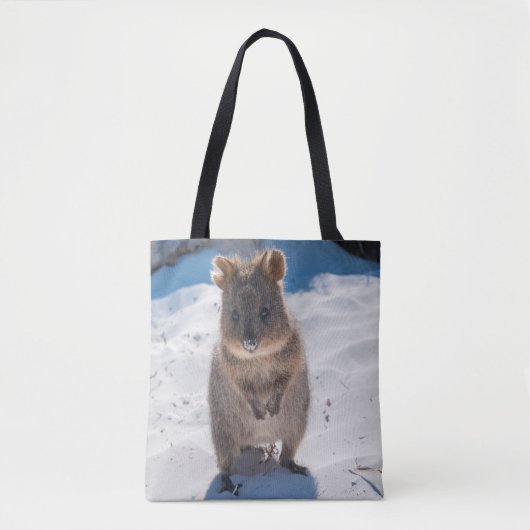 Happy Quokka op het strand Australië Tote Bag (Voorkant)