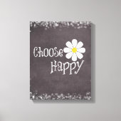 Happy Quote met Daisy Canvas Afdruk (Voorkant)
