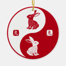 Happy Rabbit Chinees nieuwjaar 2023 Yin Yang Taich