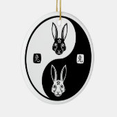 Happy Rabbit Chinees nieuwjaar 2023 Yin Yang Taich Keramisch Ornament (Rechts)