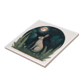 Happy Rabbit in in de maan Tegeltje (Zijkant)