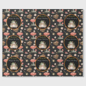 Happy Raccoon past Tekst en Kleur aan Cadeaupapier (Vlak)