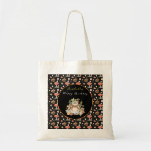 Happy Raccoon past Tekst en Kleur aan Tote Bag