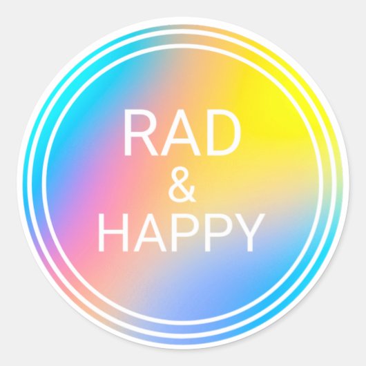 Happy & Rad-sticker Ronde Sticker (Voorkant)