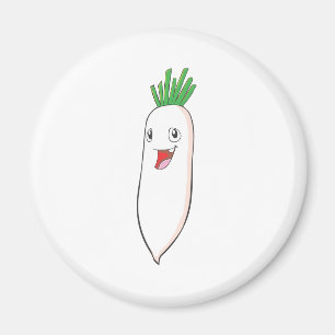 Happy Radish Vegetable Cartoon Magneet