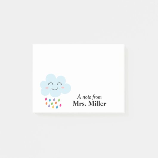 Happy Rain Cloud Persoonlijk Post-it® Notes (Voorkant)