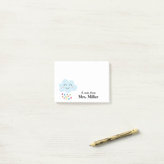 Happy Rain Cloud Persoonlijk Post-it® Notes (Op bureau)