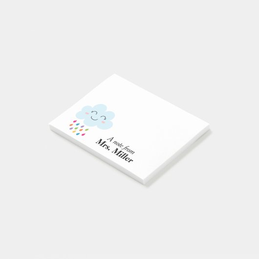Happy Rain Cloud Persoonlijk Post-it® Notes (Schuin)