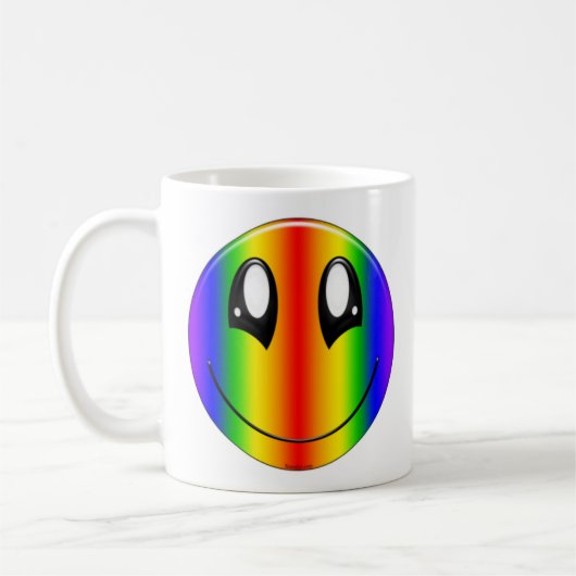Happy Rainbow Face Koffiemok (Links)