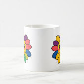 Happy Rainbow Flower Face Koffiemok (Center)