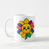 Happy Rainbow Flower Face Koffiemok (Links)