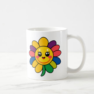 Happy Rainbow Flower Face Koffiemok