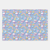 Happy Rainbow Flower Skull Gothic Kleurrijk Inpakpapier Vel (Voorkant 2)