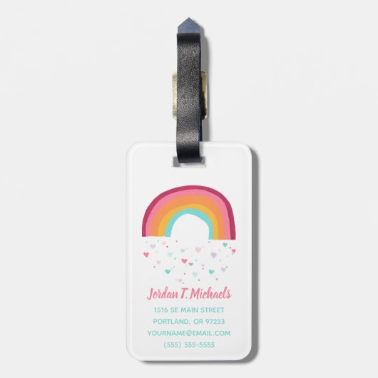 Happy Rainbow Magic Bagagelabel (Achterkant verticaal)