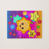 Happy Rainbow Pastel Sun met Twinkle Stars Legpuzzel (Horizontaal)