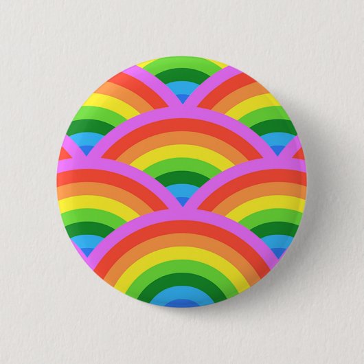Happy Rainbow Ronde Button 5,7 Cm (Voorkant)