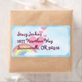 Happy Rainbow Schattige Leuk Retro Art Joy Etiket (Insitu)