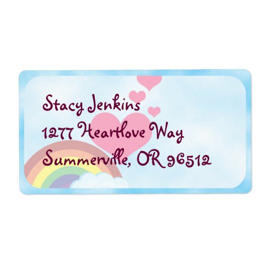 Happy Rainbow Schattige Leuk Retro Art Joy Etiket (Voorkant)