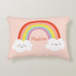 Happy Rainbow-Sierkussen Accent Kussen<br><div class="desc">Deze schattige kussen voorzien van twee schattige wolken en een heldere regenboog.</div>