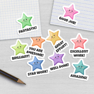 Happy Rainbow Stars Goede Baan Student Sticker