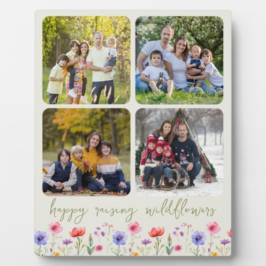 Happy Raising Wildflower 4 Fotocollage Groen Fotoplaat (Voorkant)