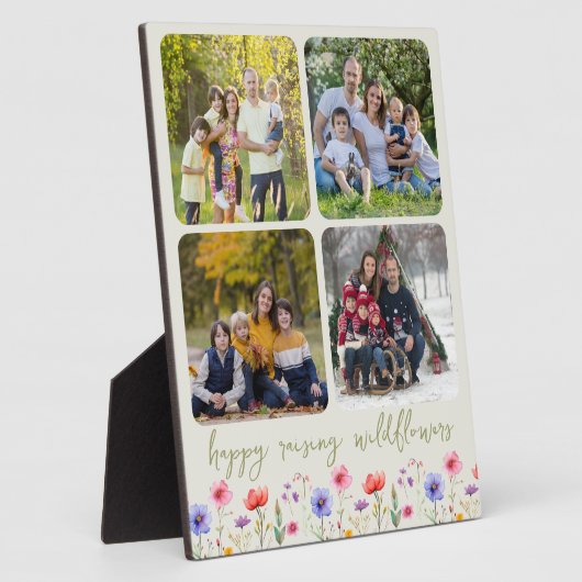 Happy Raising Wildflower 4 Fotocollage Groen Fotoplaat (Zijkant)