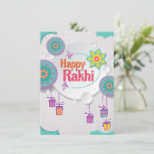 Happy Rakhi-kaart voor broer Feestdagenkaart (Staand voorkant)