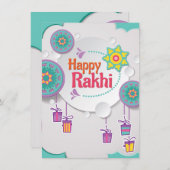 Happy Rakhi-kaart voor broer Feestdagenkaart (Voorkant / Achterkant)