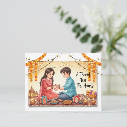 Happy Rakhi, Raksha Bandhan Briefkaart (Staand voorkant)