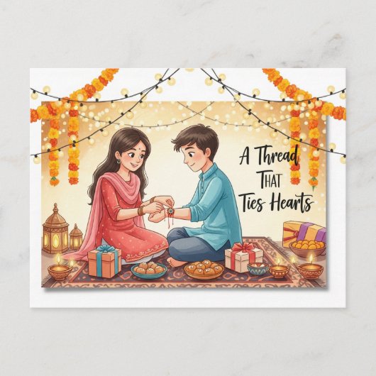 Happy Rakhi, Raksha Bandhan Briefkaart (Voorkant)