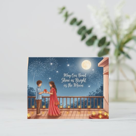 Happy Rakhi, Raksha Bandhan Briefkaart (Staand voorkant)
