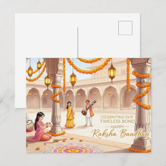 Happy Rakhi, Raksha Bandhan Briefkaart (Voorkant / Achterkant)