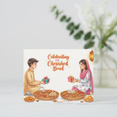 Happy Rakhi, Raksha Bandhan Briefkaart (Staand voorkant)