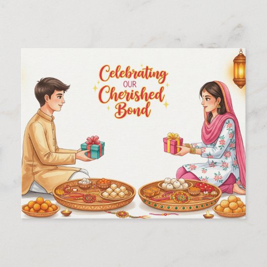 Happy Rakhi, Raksha Bandhan Briefkaart (Voorkant)